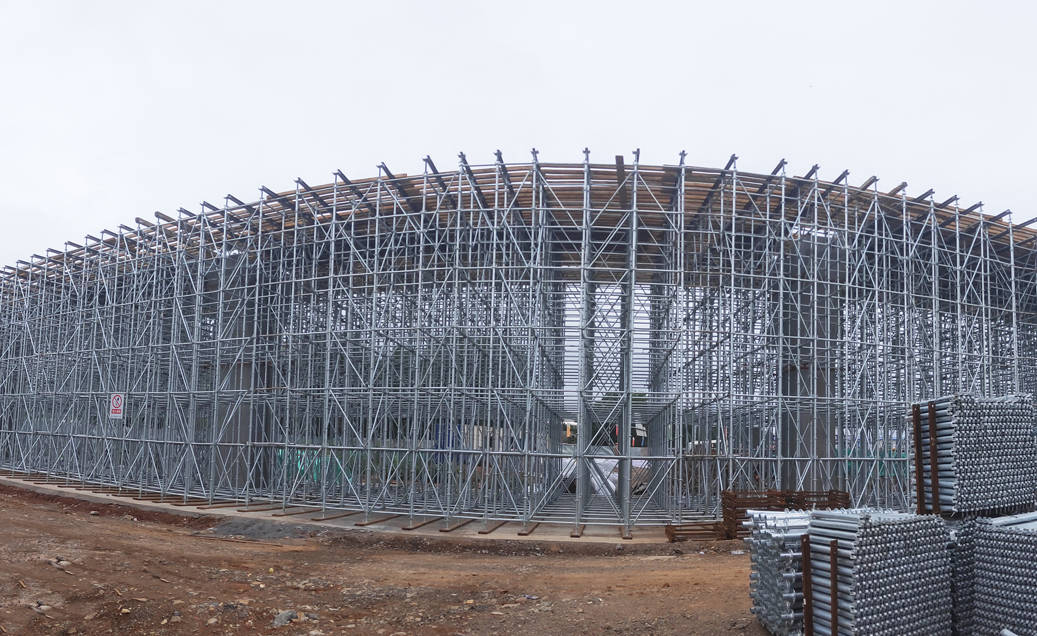 大连市市政建设项目首次启用盘扣式脚手架
